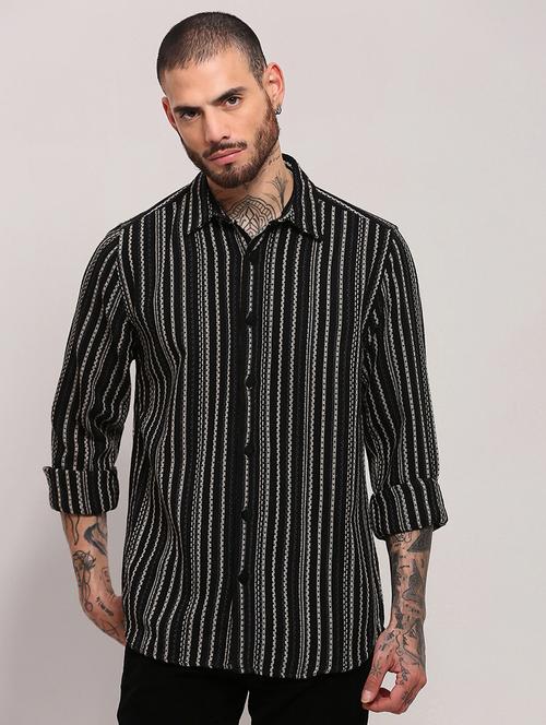 men long sleeves striped casual shirt - 21682373 -  Standard Image - 0