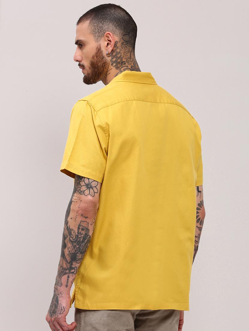 men short sleeves solid casual shirt - 21682381 - Standard Image - 3
