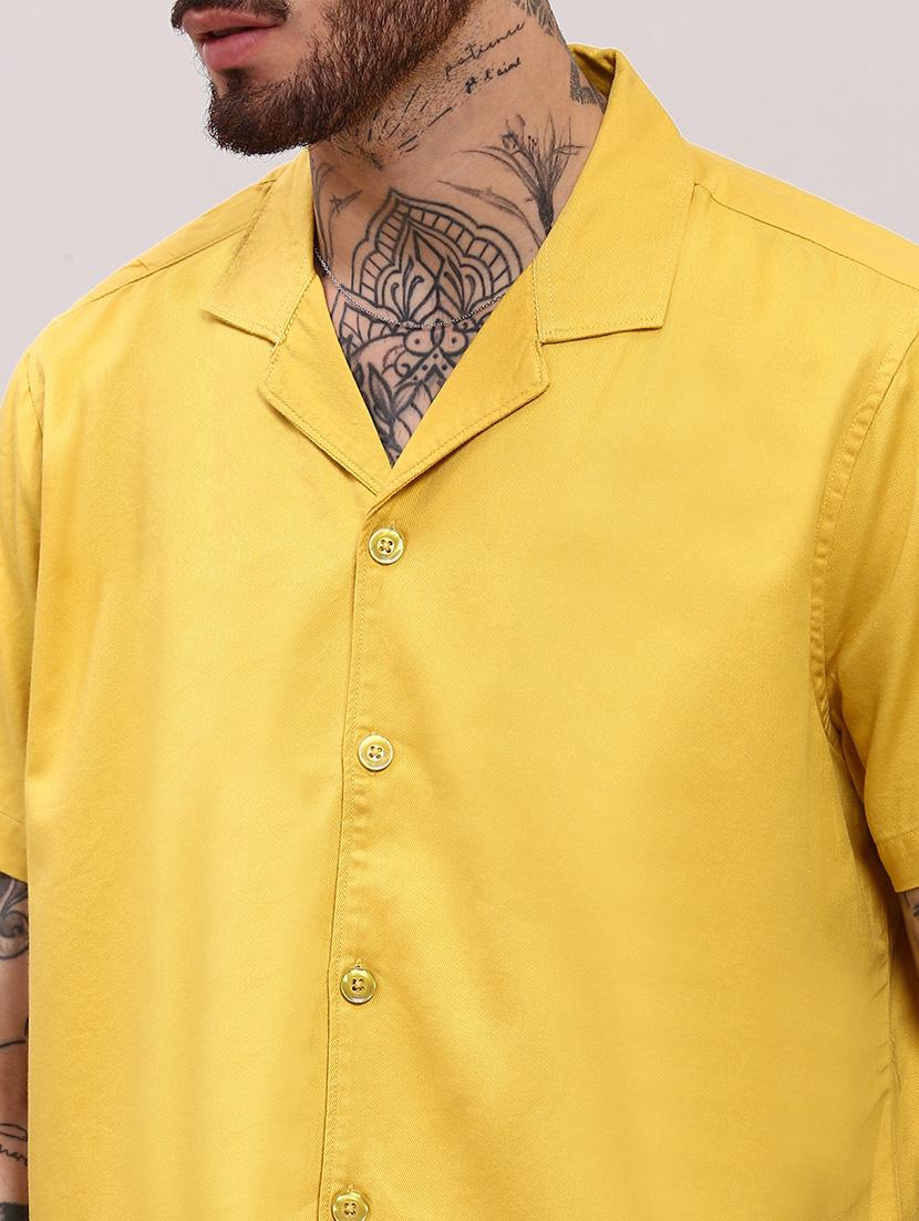 men short sleeves solid casual shirt - 21682381 - Standard Image - 5