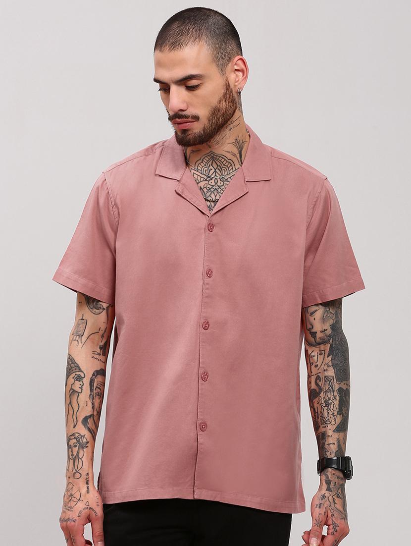 men short sleeves solid casual shirt - 21682382 -  Zoom Image - 0