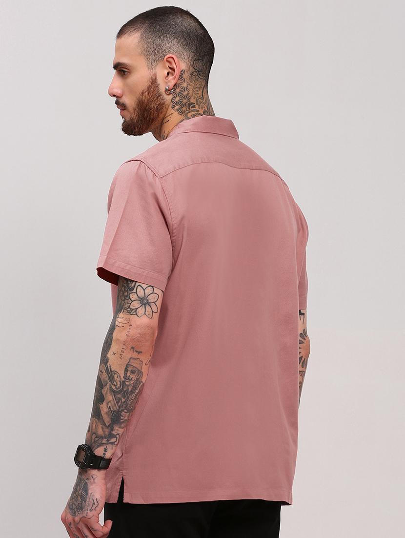 men short sleeves solid casual shirt - 21682382 - Standard Image - 3