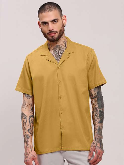 men short sleeves solid casual shirt - 21682383 -  Standard Image - 0
