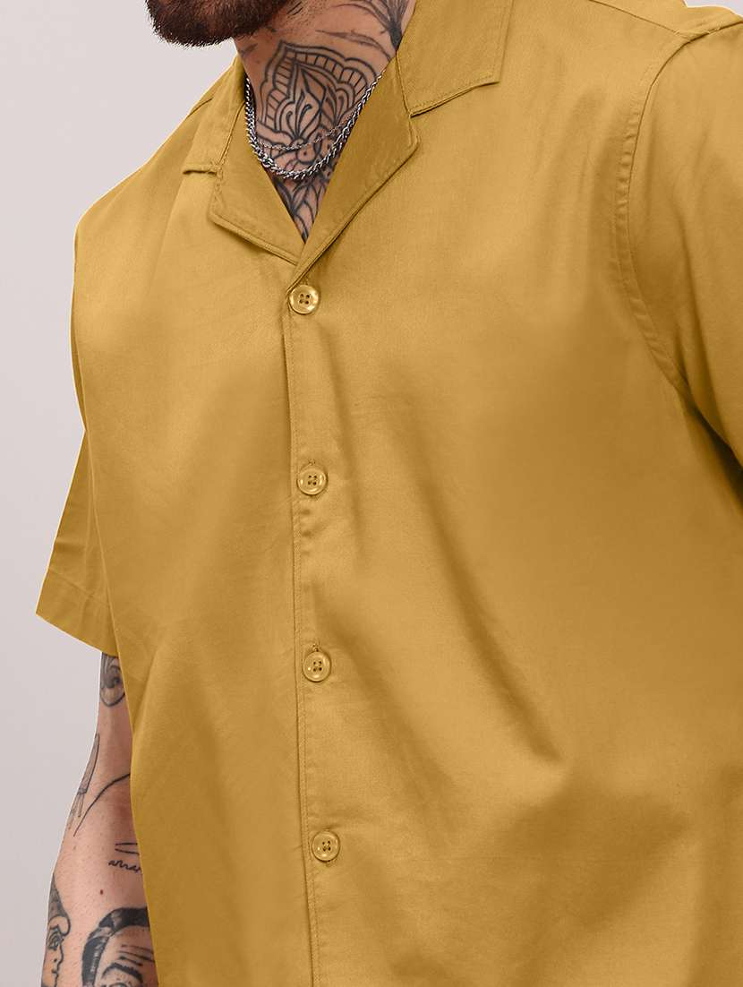 men short sleeves solid casual shirt - 21682383 -  Standard Image - 5