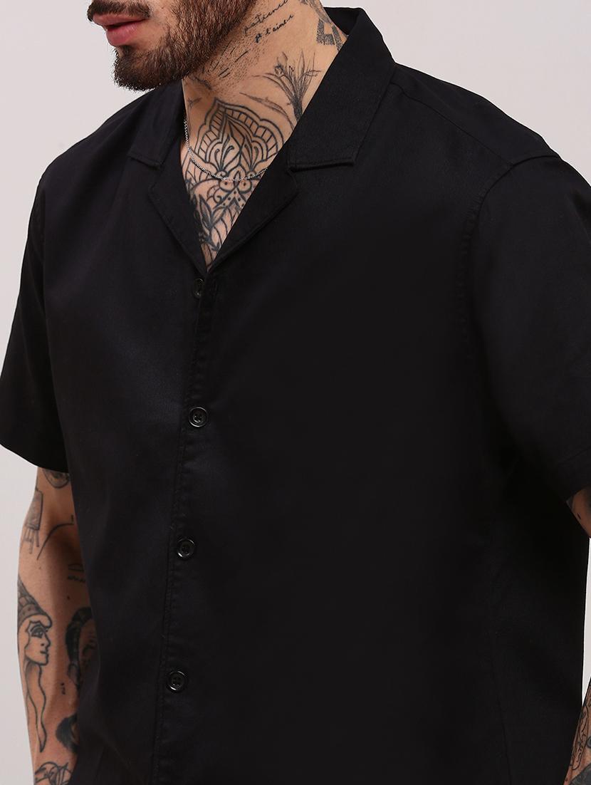 men short sleeves solid casual shirt - 21682384 - Standard Image - 5