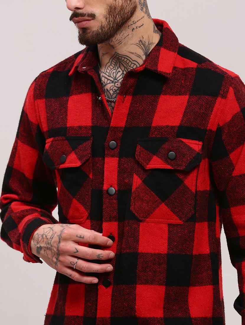 men long sleeves checkered casual shirt - 21682391 - Standard Image - 5