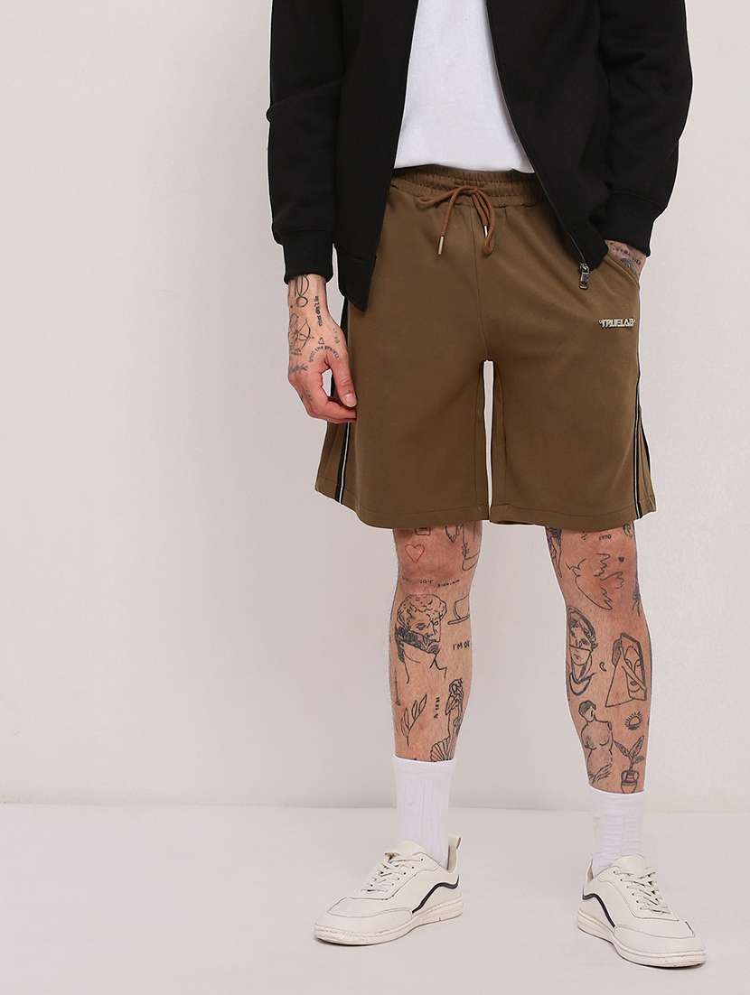 men mid rise side taped shorts - 21682400 -  Zoom Image - 0