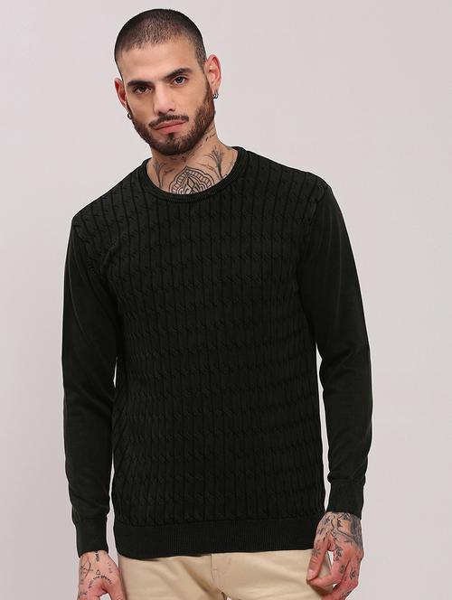 men long sleeves self design pullover - 21682403 -  Standard Image - 0