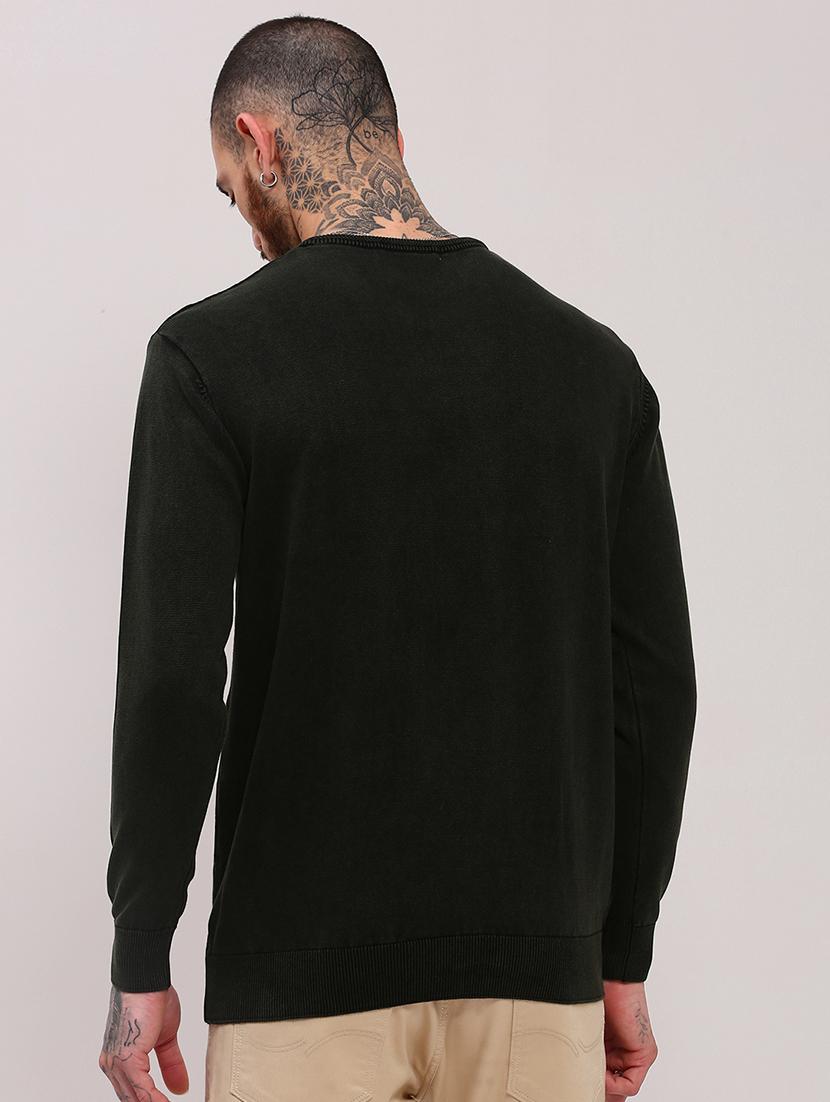 men long sleeves self design pullover - 21682403 - Standard Image - 3