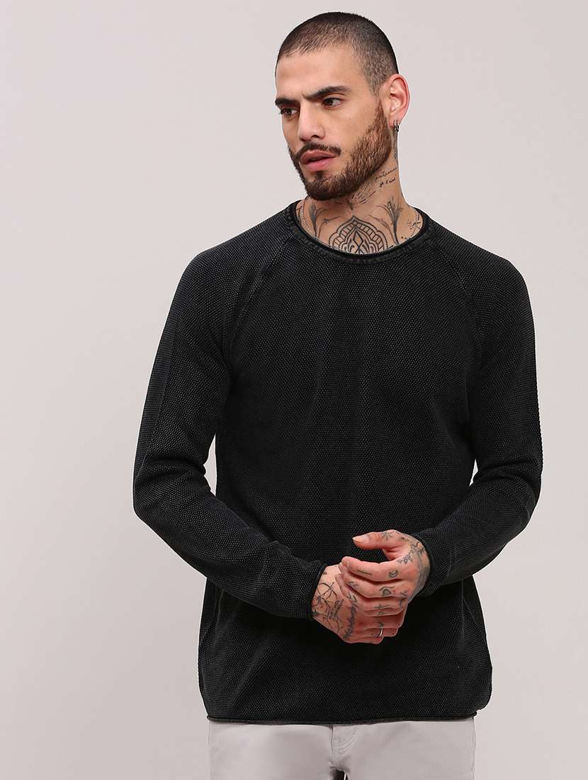 men long sleeves plain pullover