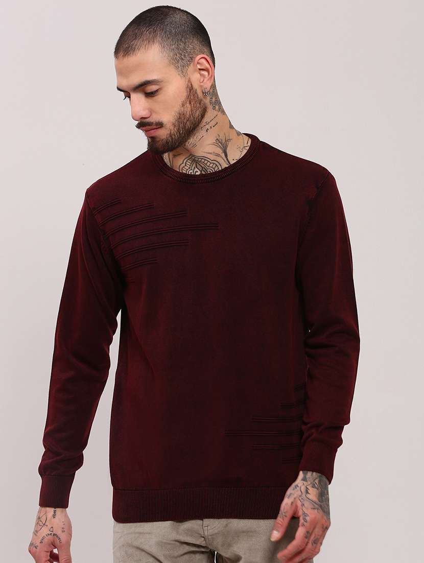 men long sleeves plain pullover