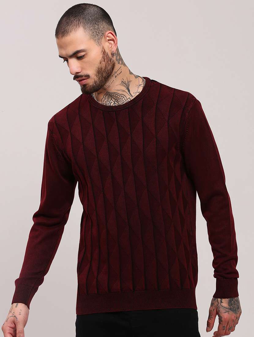 men long sleeves plain pullover