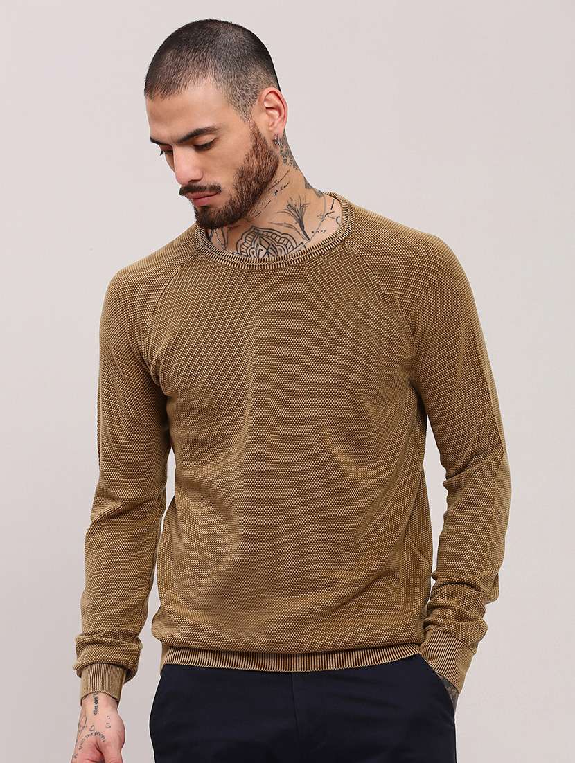 men long sleeves plain pullover