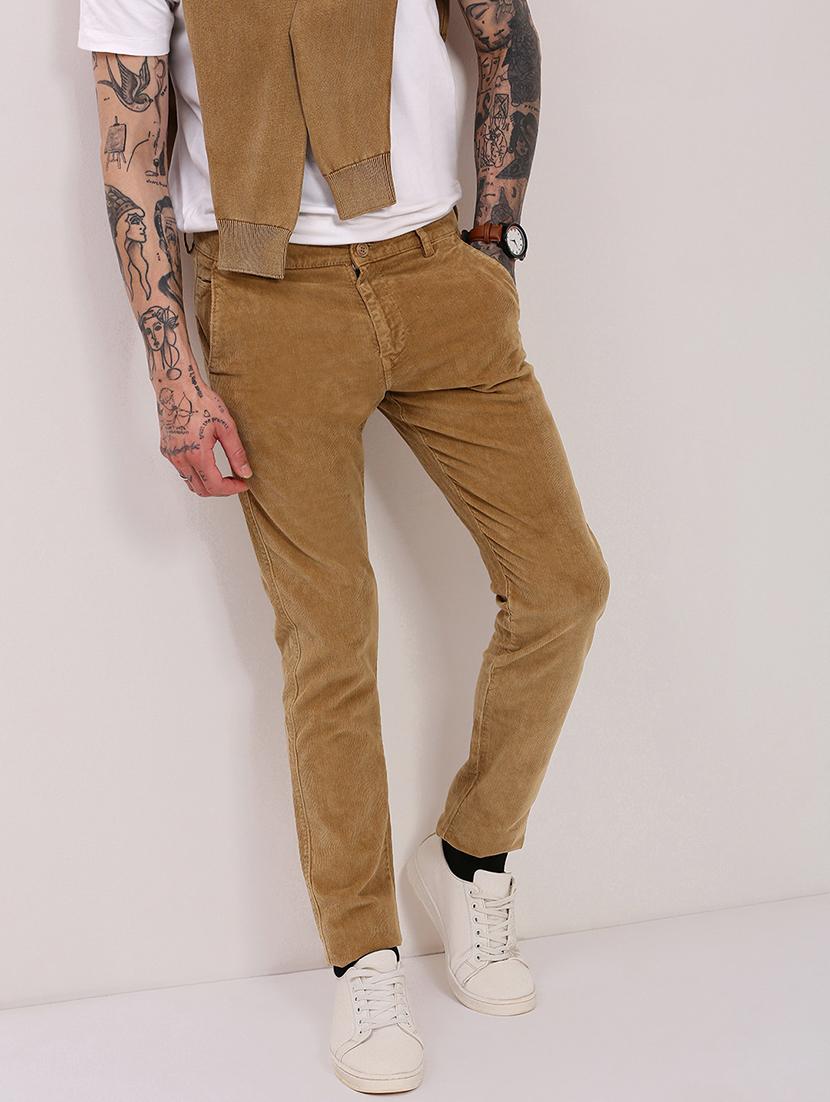 men low rise solid cordurory trouser - 21682448 - Standard Image - 3