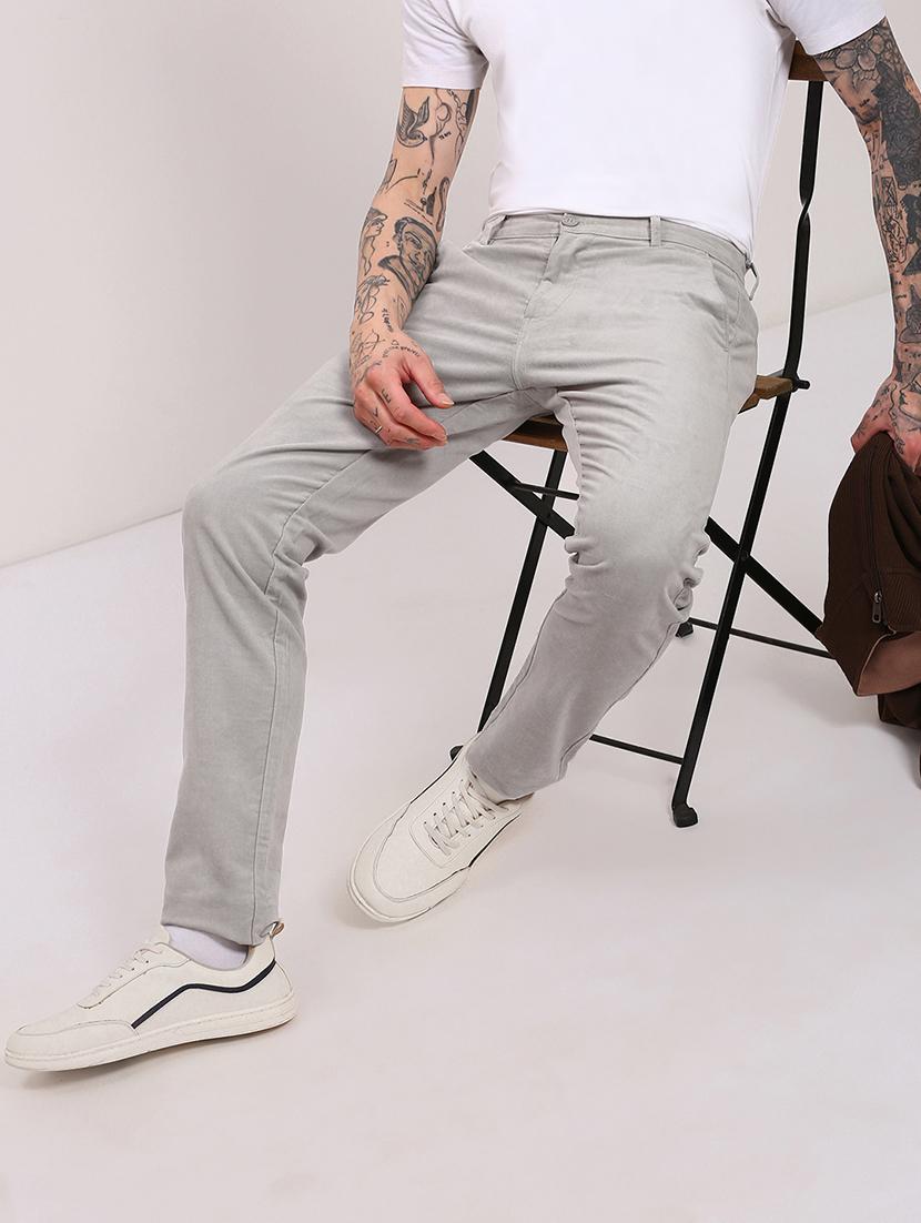 men low rise solid chinos - 21682449 - Standard Image - 3
