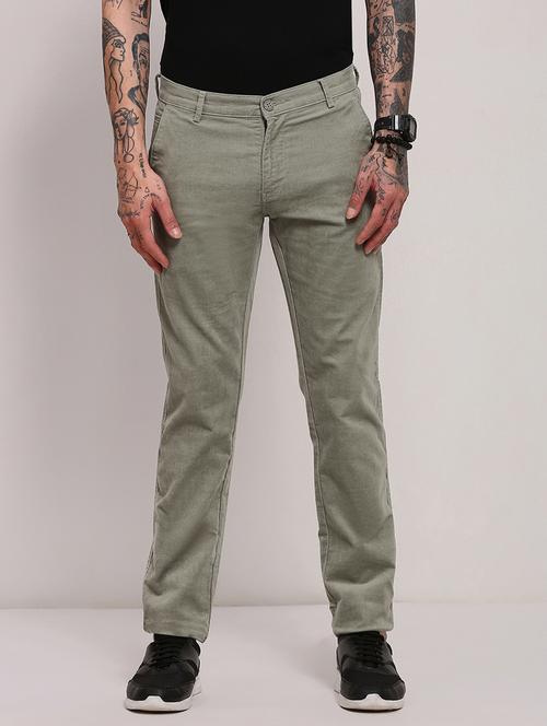men low rise solid chinos - 21682451 - Standard Image - 0