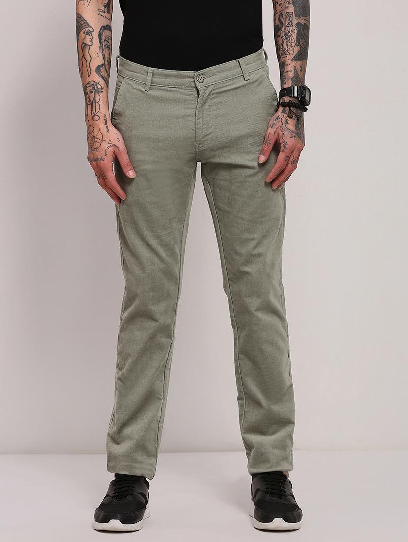 men low rise solid chinos - 21682451 - Zoom Image - 0