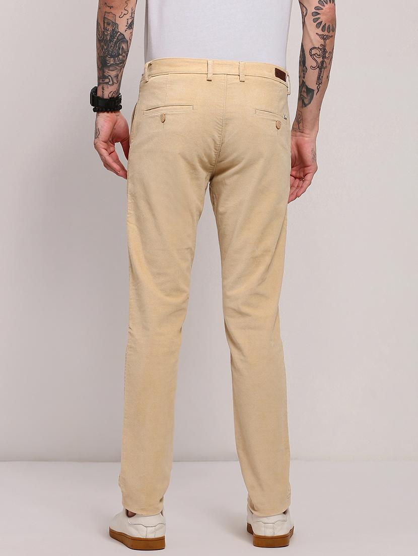 men low rise solid chinos - 21682454 - Standard Image - 3