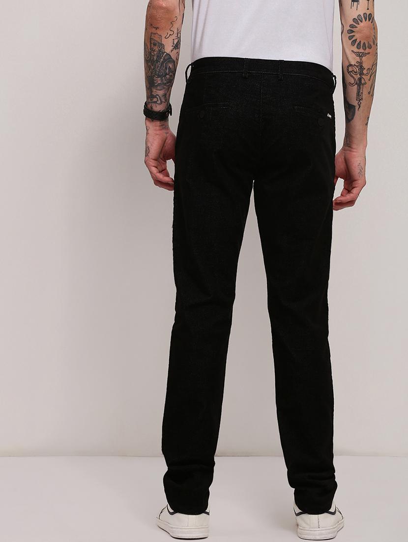 men low rise solid chinos - 21682455 - Standard Image - 3