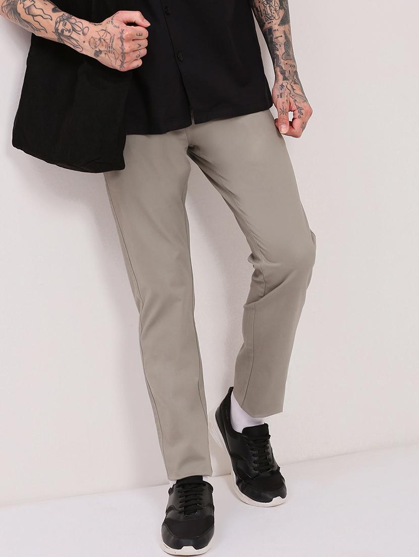 men low rise solid chinos - 21682459 - Standard Image - 3