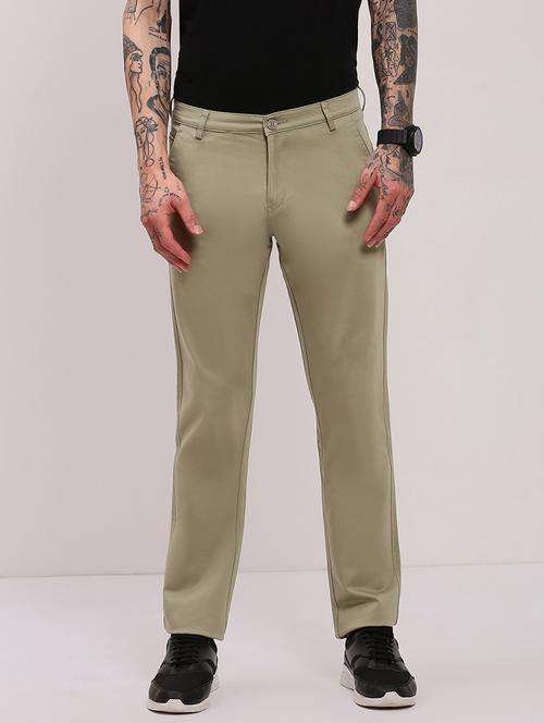 men low rise solid chinos - 21682465 - Standard Image - 0
