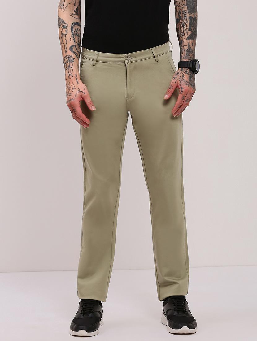 men low rise solid chinos - 21682465 - Zoom Image - 0