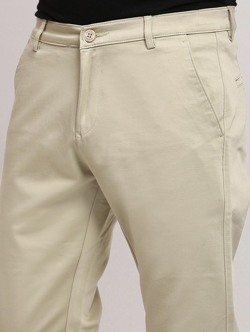men low rise solid chinos - 21682466 - Standard Image - 5