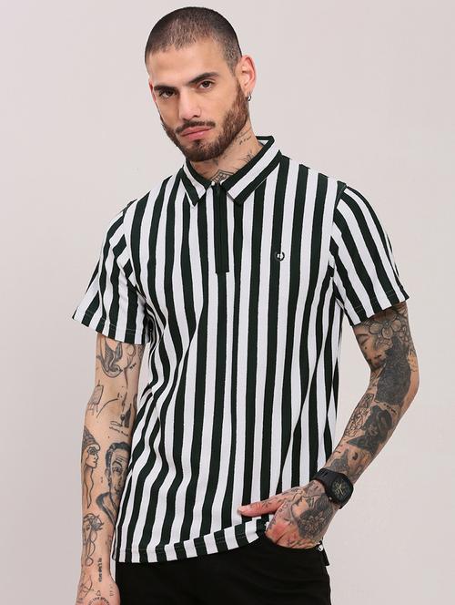 men short sleeves striped polo t-shirt - 21682471 - Standard Image - 0