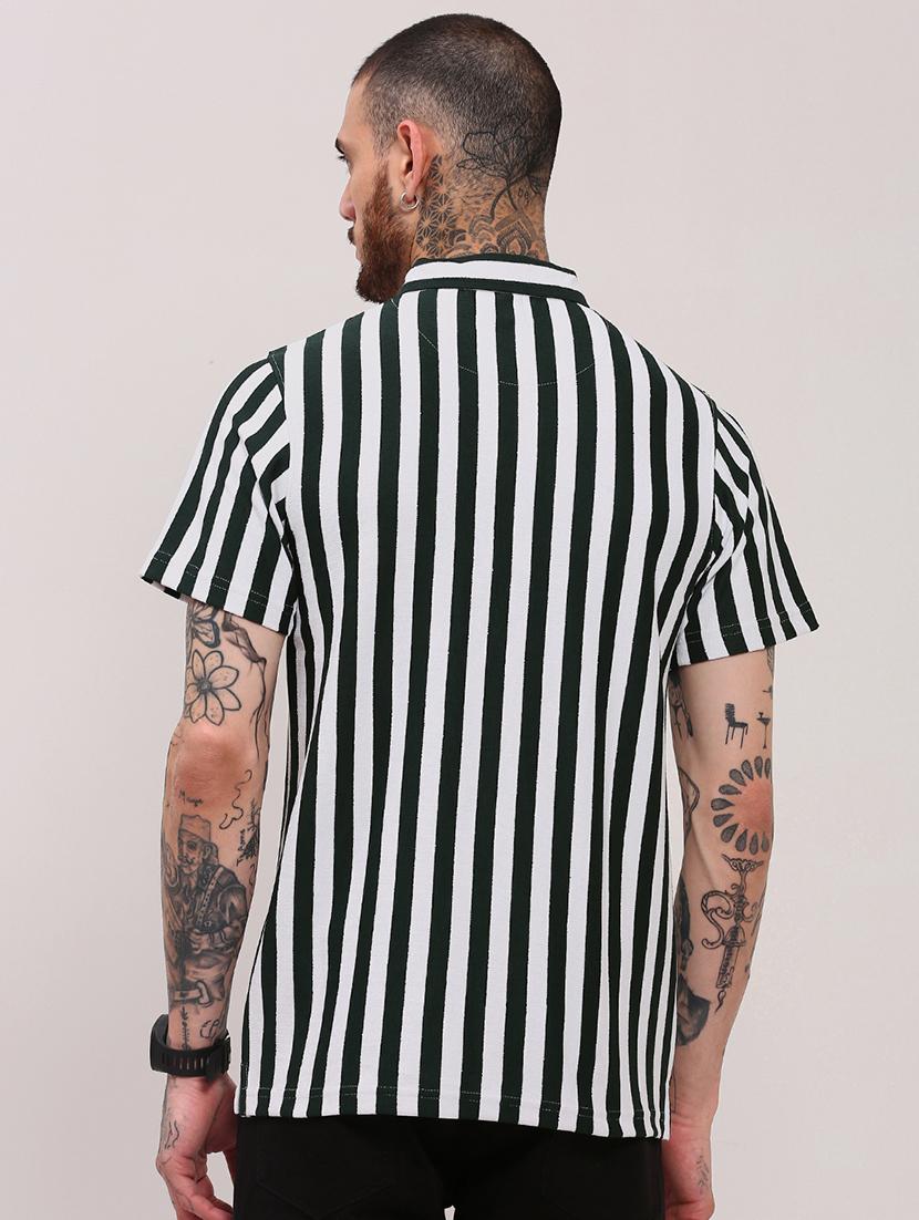 men short sleeves striped polo t-shirt - 21682471 - Standard Image - 3