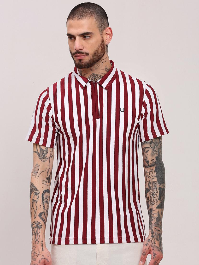 men short sleeves striped polo t-shirt - 21682472 -  Zoom Image - 0