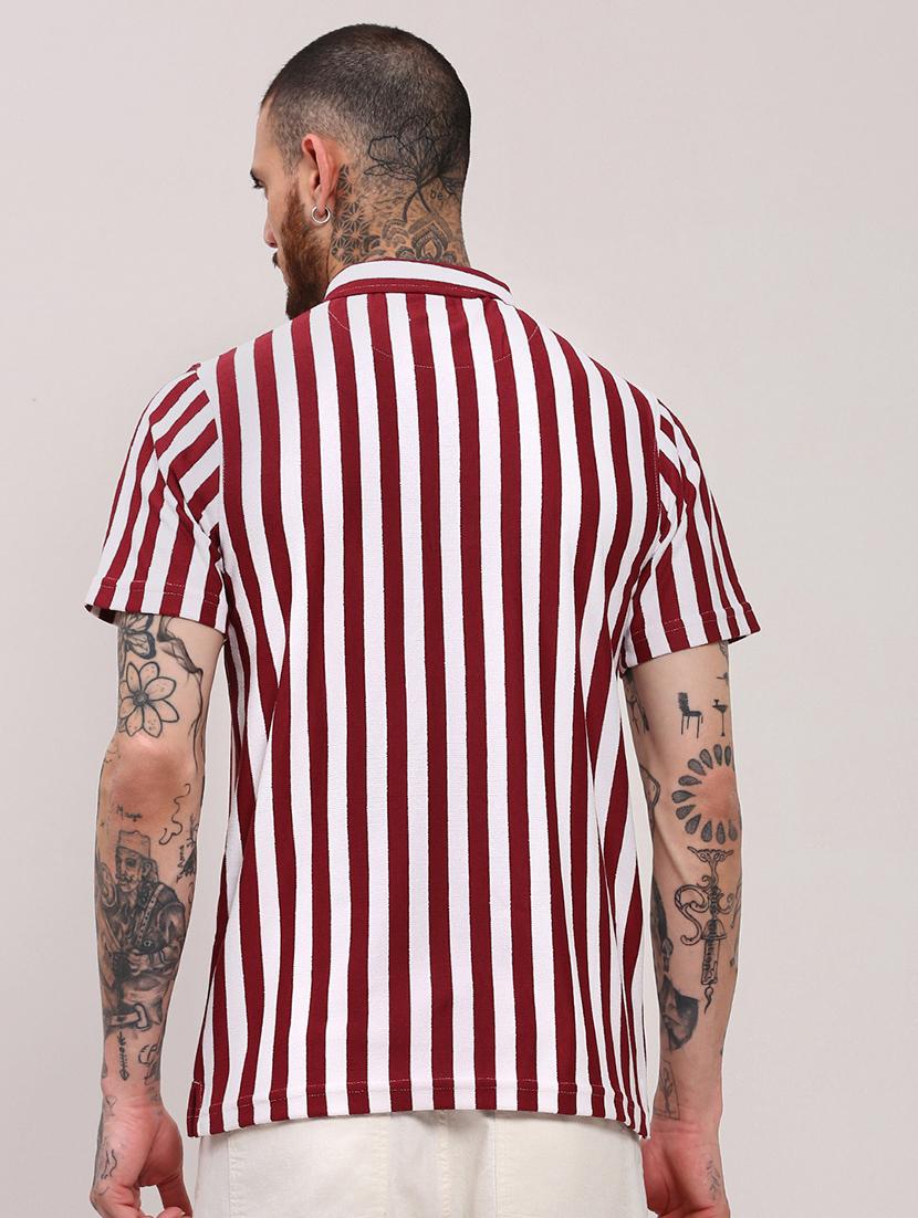 men short sleeves striped polo t-shirt - 21682472 - Standard Image - 3