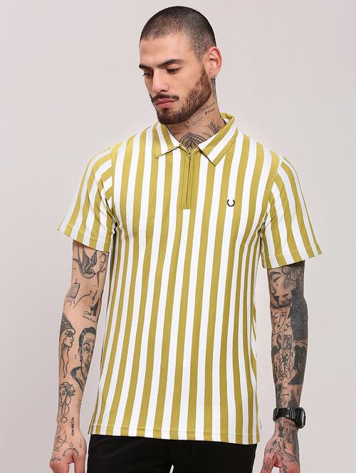 men short sleeves striped polo t-shirt - 21682475 - Standard Image - 0