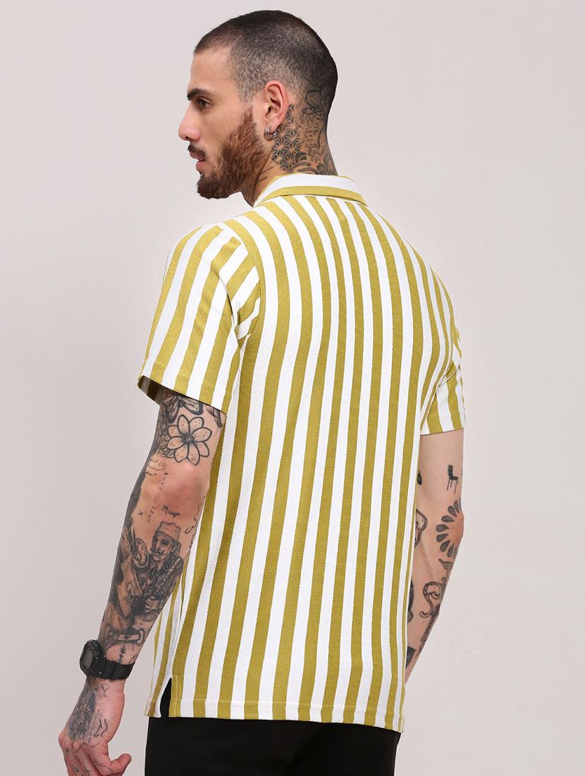men short sleeves striped polo t-shirt - 21682475 - Standard Image - 3