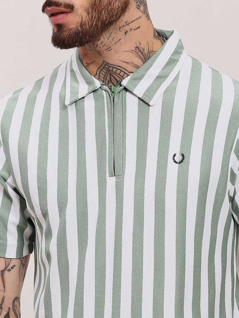 men short sleeves striped polo t-shirt - 21682476 -  Standard Image - 5