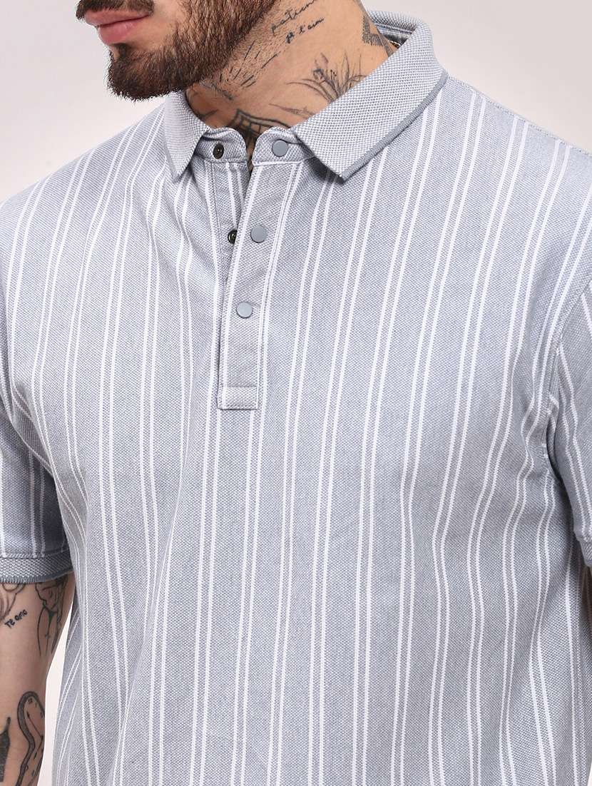 men short sleeves striped polo t-shirt - 21682479 -  Standard Image - 5