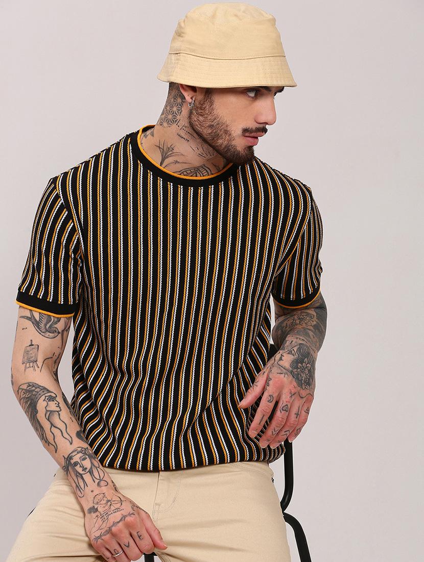 men short sleeves striped t-shirt - 21682482 - Standard Image - 3