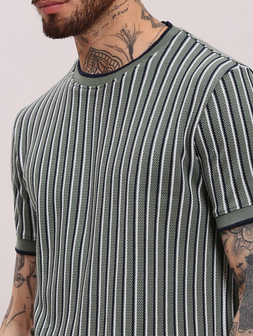 men short sleeves striped t-shirt - 21682483 - Standard Image - 5