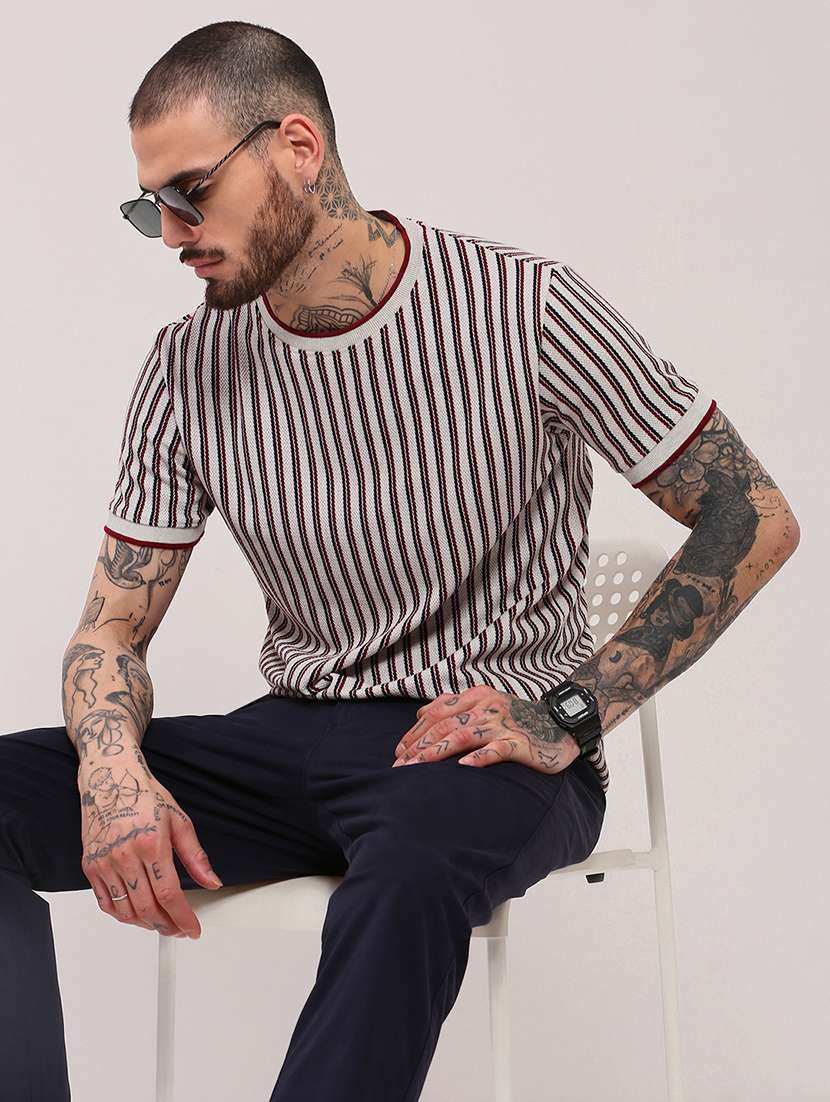 men short sleeves striped t-shirt - 21682484 - Standard Image - 3