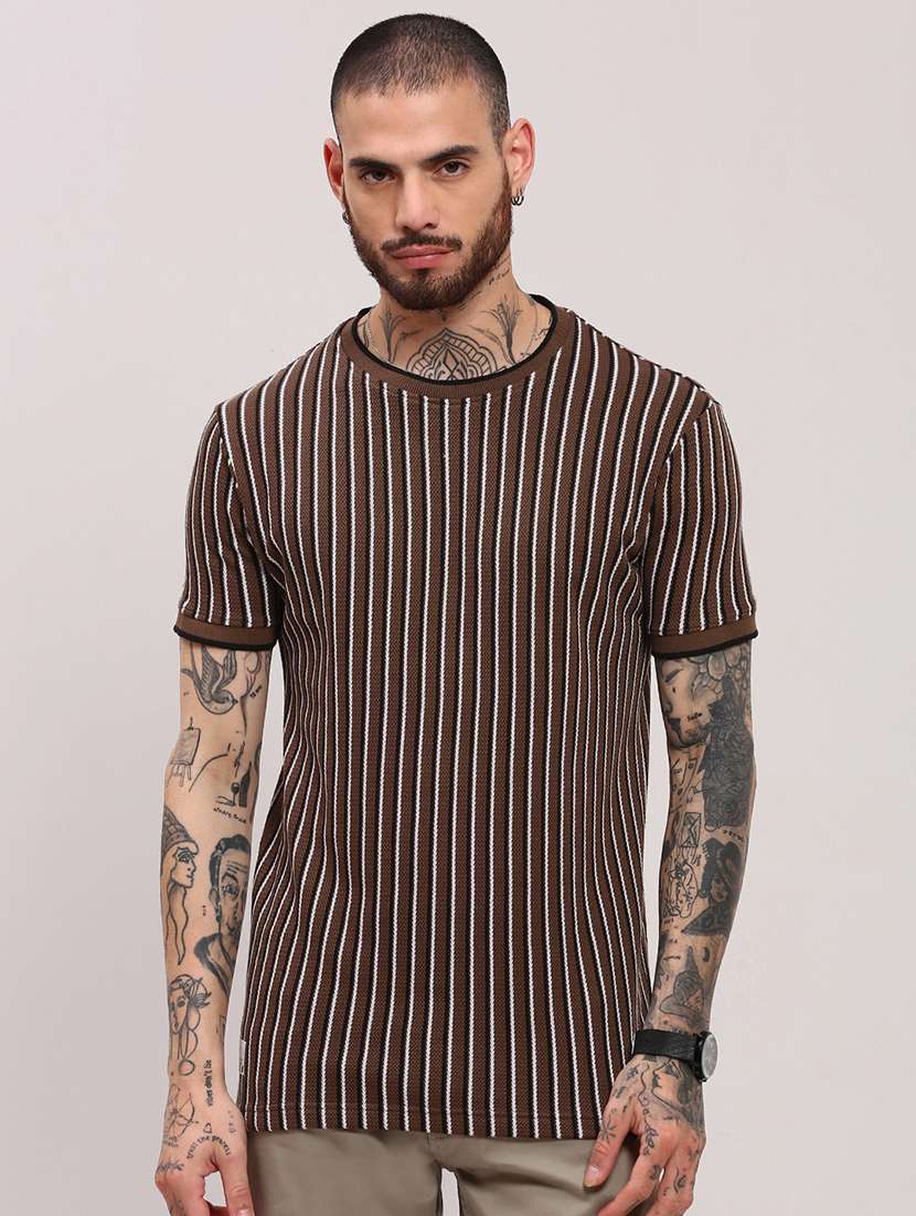 men short sleeves striped t-shirt - 21682485 - Zoom Image - 0