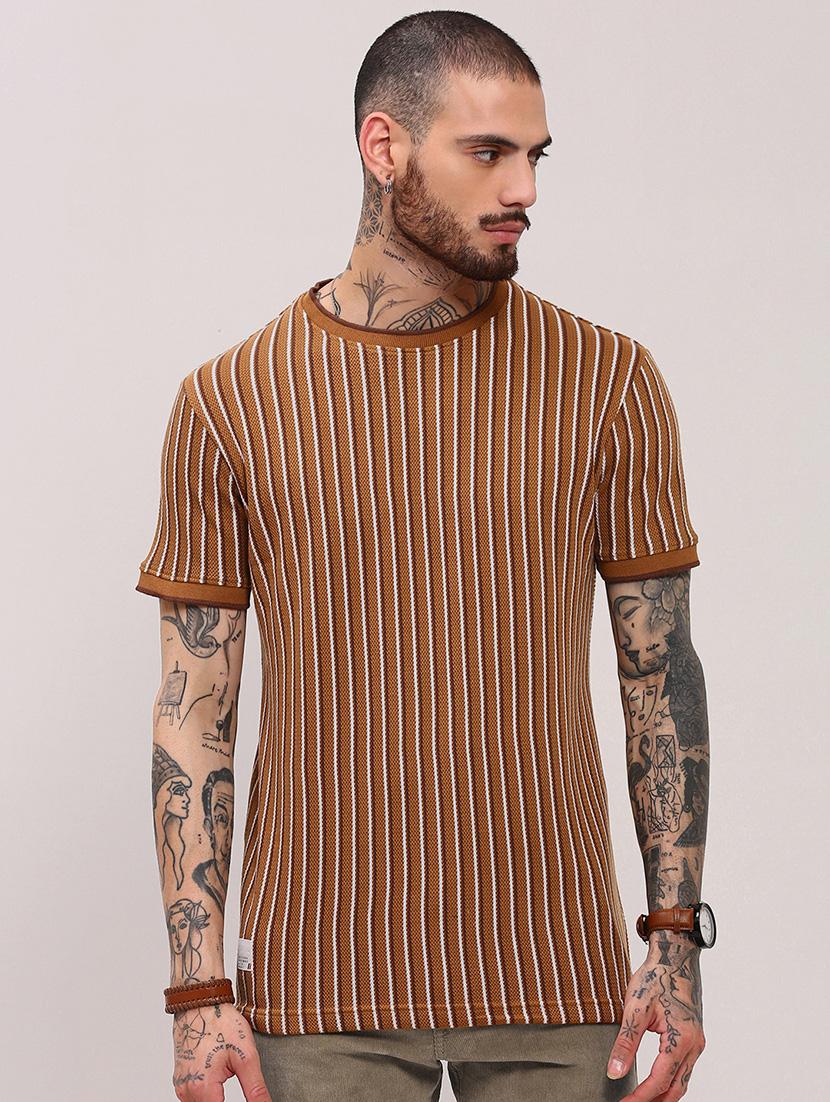 men short sleeves striped t-shirt - 21682486 - Zoom Image - 0