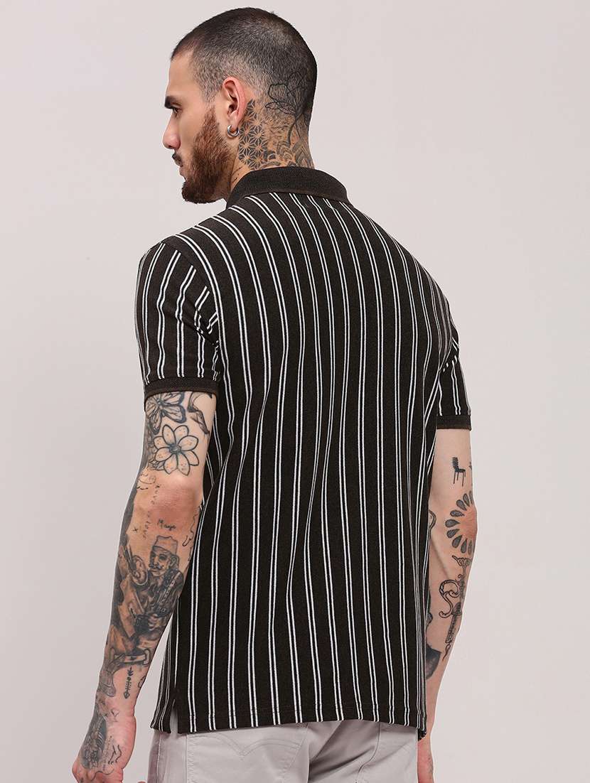 men short sleeves striped polo t-shirt - 21682487 -  Standard Image - 3