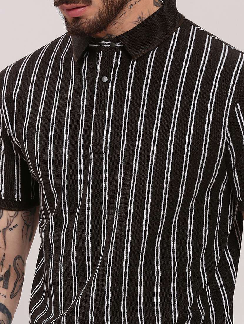 men short sleeves striped polo t-shirt - 21682487 -  Standard Image - 5