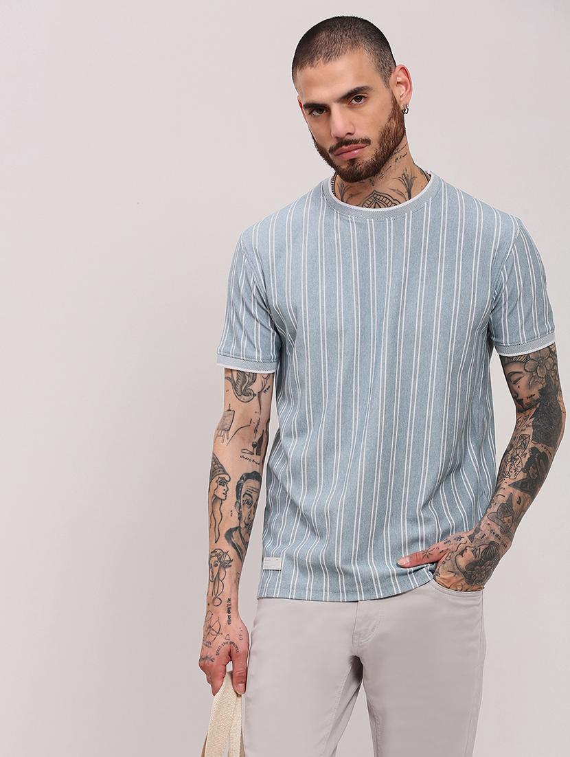 men short sleeves striped t-shirt - 21682492 - Standard Image - 3
