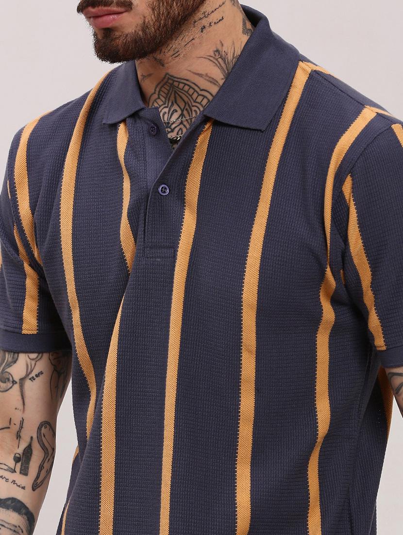 men short sleeves striped polo t-shirt - 21682498 - Standard Image - 5