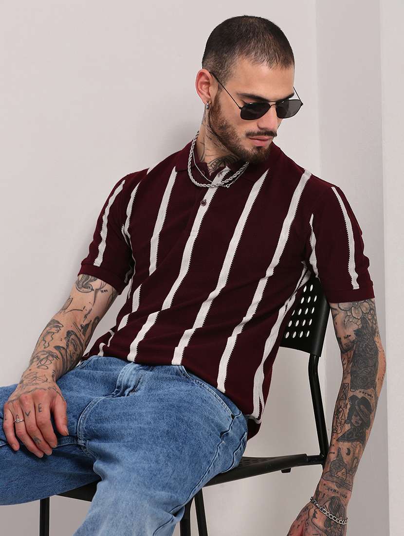 men short sleeves striped polo t-shirt - 21682500 -  Standard Image - 3