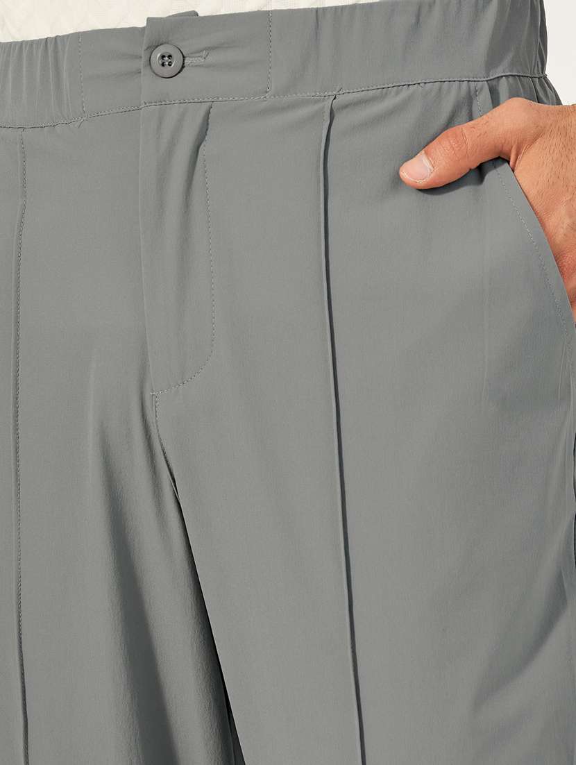 men mid rise solid casual trouser - 21682534 -  Standard Image - 3