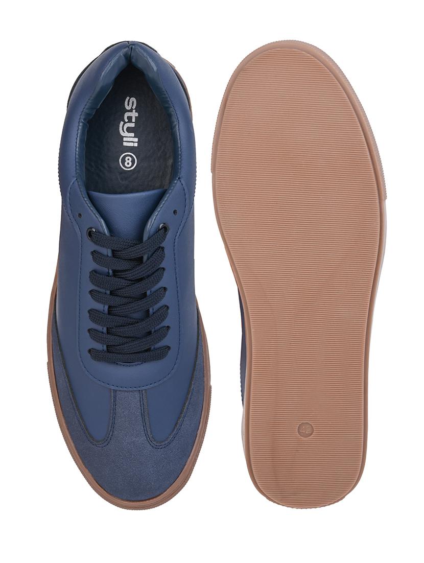 men blue lace up sneakers - 21682546 - Standard Image - 5