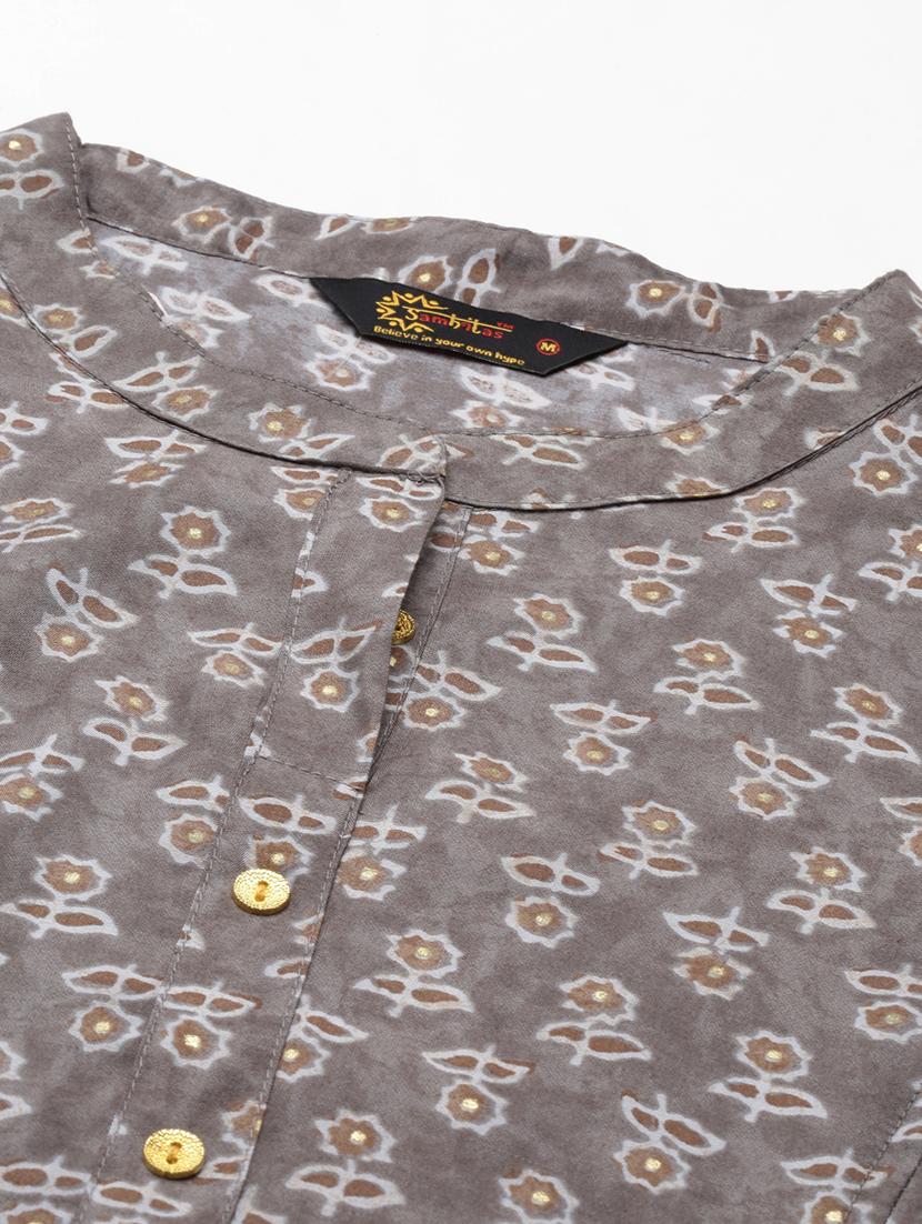 women mandarin neck printed high-low kurta - 21682716 - Standard Image - 5