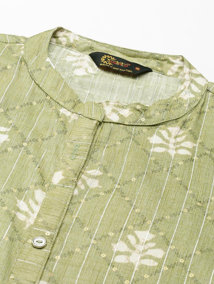 women printed three quarter sleeve a-line kurta - 21682800 - Standard Image - 5