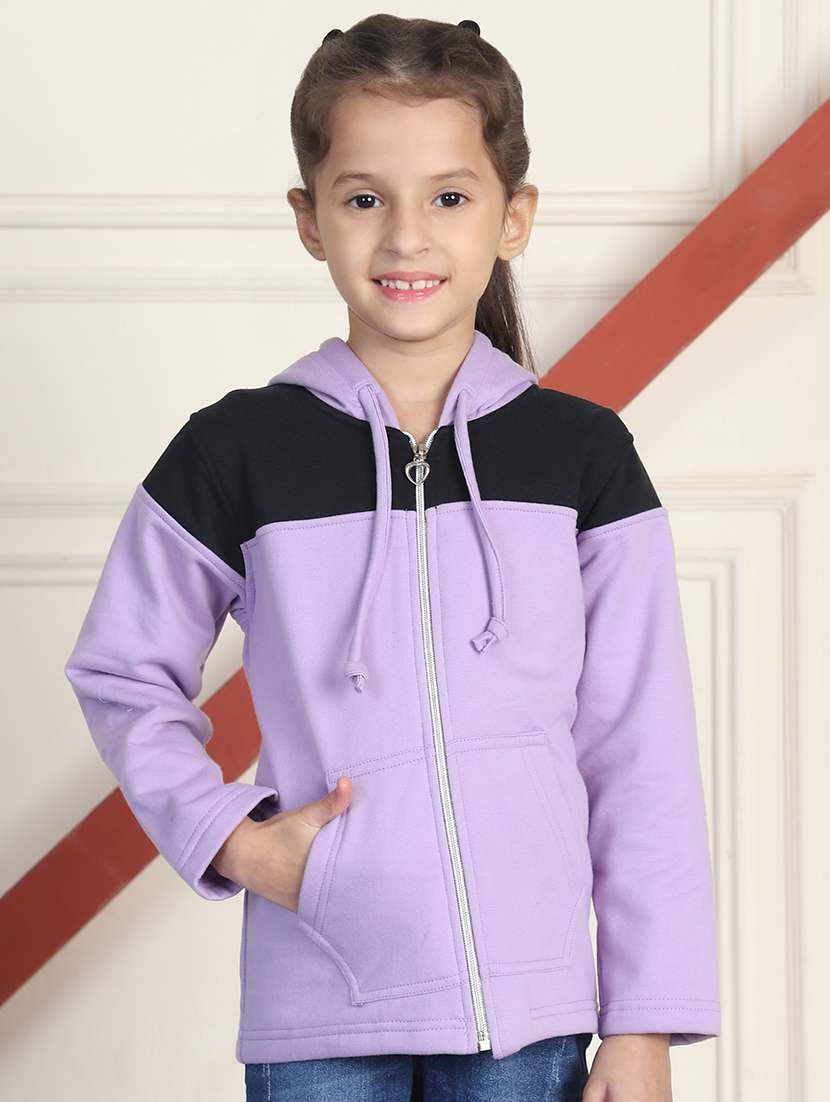 girls long sleeves color block sweatshirt