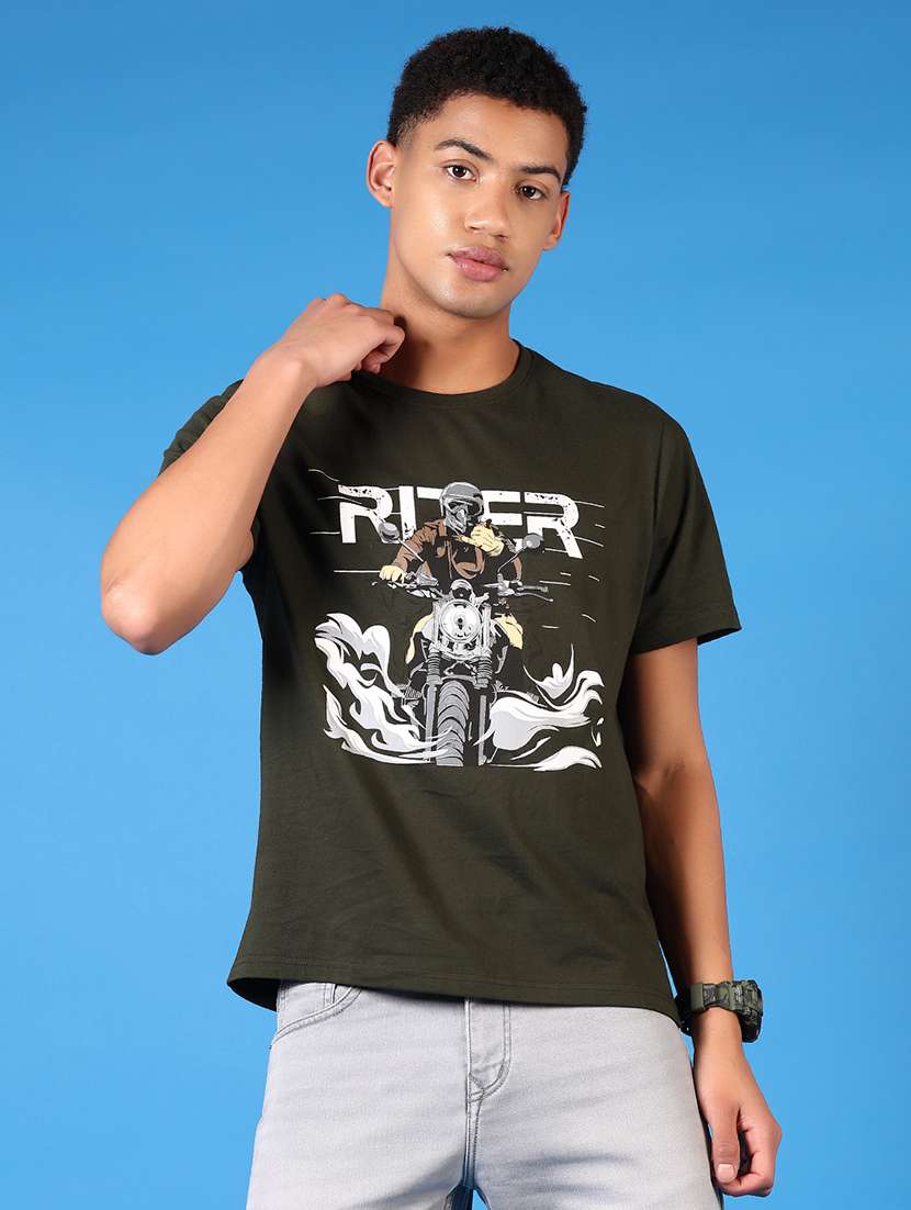 men printed short sleeve regular fit t-shirt